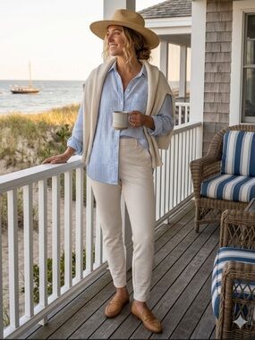 NWT Betabrand Creme Dress Pant Yoga Pants Women's Medium Petite